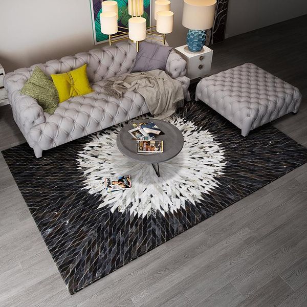 carpets black and white cowhide mat hand patched carpet original fur european-style living room bedroom rug
carpets black and white cowhide mat hand patched carpet original fur european-style living room bedroom rug