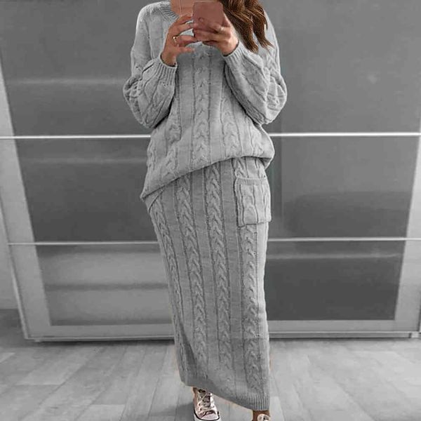 two piece dress female winter knitted or crocheted 2 women's ensemble solid color sleeve long pullovers sweater lmdj, White
two piece dress female winter knitted or crocheted 2 women's ensemble solid color sleeve long pullovers sweater lmdj, White