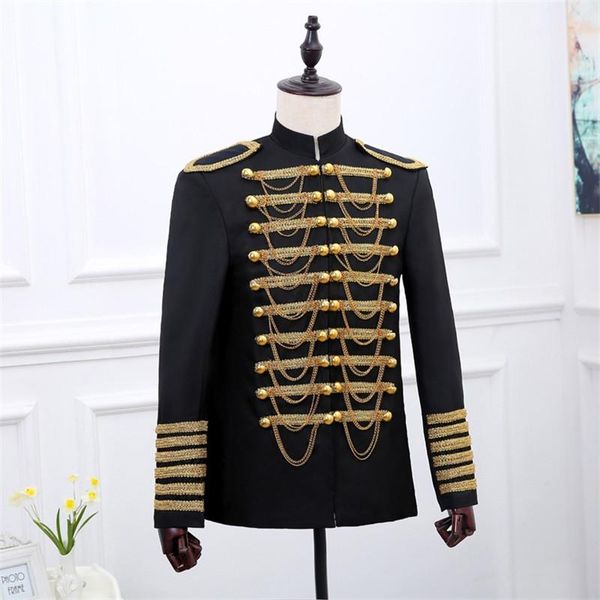 men's suits & blazers classic clothes costume homme men stage costumes for singers blazer masculino black and gold, White;black
men's suits & blazers classic clothes costume homme men stage costumes for singers blazer masculino black and gold, White;black