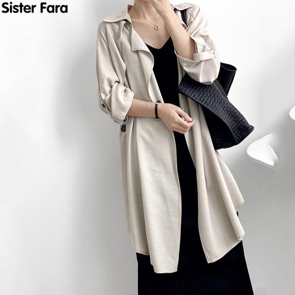 women's trench coats sister fara spring 2021 long windbreaker women turn-down collar loose casual overcoat office lady autumn solid, Tan;black
women's trench coats sister fara spring 2021 long windbreaker women turn-down collar loose casual overcoat office lady autumn solid, Tan;black