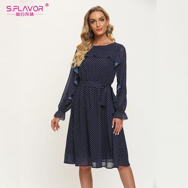 casual dresses s.flavor vintage polka dot women midi dress elegant long sleeve ruffle a-line bohemian style chiffon vestidos female, Black;gray
casual dresses s.flavor vintage polka dot women midi dress elegant long sleeve ruffle a-line bohemian style chiffon vestidos female, Black;gray