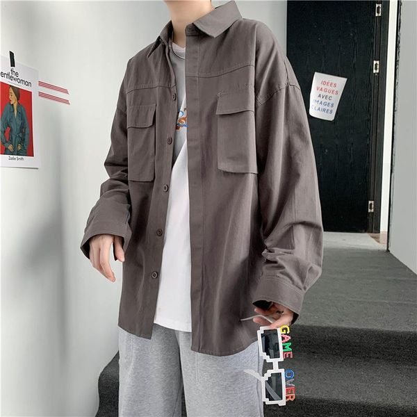 men's casual shirts pfhq 2021 autumn tooling clothes long sleeve shirt fashion korean style loose couple jacket trend 21d3396, White;black
men's casual shirts pfhq 2021 autumn tooling clothes long sleeve shirt fashion korean style loose couple jacket trend 21d3396, White;black