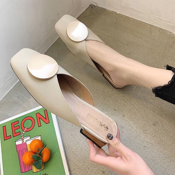 south korean version 2021 square half slippers lazy granny shoes go out cool women's dress, Black
south korean version 2021 square half slippers lazy granny shoes go out cool women's dress, Black