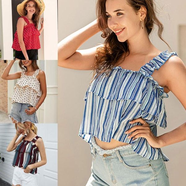 summer women sleeveless blouse crop tank loose casual t-shirt streetwear party clubwear women's tanks & camis, White 
summer women sleeveless blouse crop tank loose casual t-shirt streetwear party clubwear women's tanks & camis, White