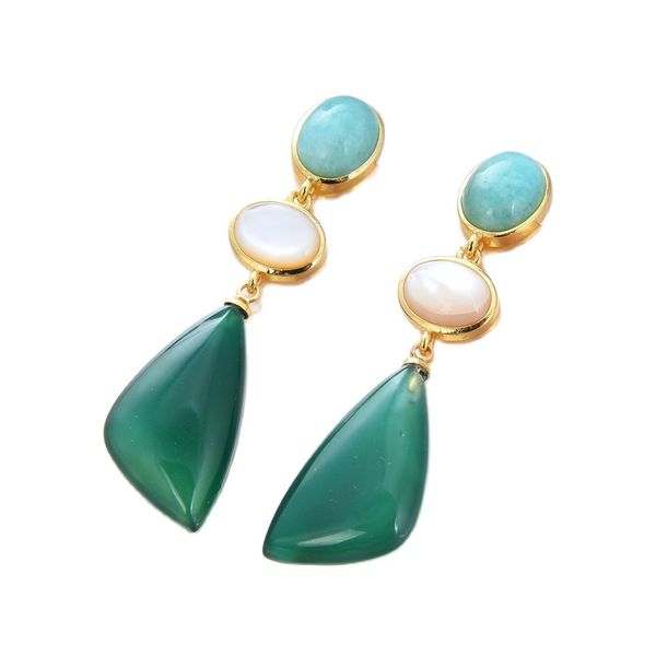 guaiguai jewelry green peruvian amazonite white shell gold color plated stud earrings handmade for women real gems stone lady fashion jewell, Silver
guaiguai jewelry green peruvian amazonite white shell gold color plated stud earrings handmade for women real gems stone lady fashion jewell, Silver