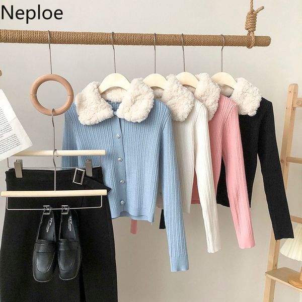 neploe knitwear cropped cardigan thicked warm korean knitted sweater for women sweet fur collar removable sueter coat female 210422, White
neploe knitwear cropped cardigan thicked warm korean knitted sweater for women sweet fur collar removable sueter coat female 210422, White