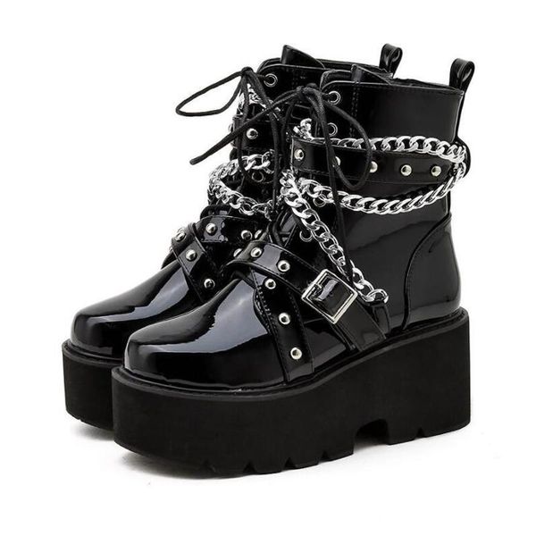 boots women square heel platform shoes goth band thigh high spring black autumn winter lacquered belt buckle ankle thick bottom
boots women square heel platform shoes goth band thigh high spring black autumn winter lacquered belt buckle ankle thick bottom
