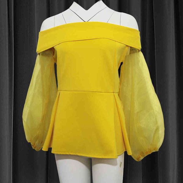 shirt female blouses shredded shirts see through sleeves peplum off the yellow shoulder autumn fashion blue ladies nazo, White
shirt female blouses shredded shirts see through sleeves peplum off the yellow shoulder autumn fashion blue ladies nazo, White