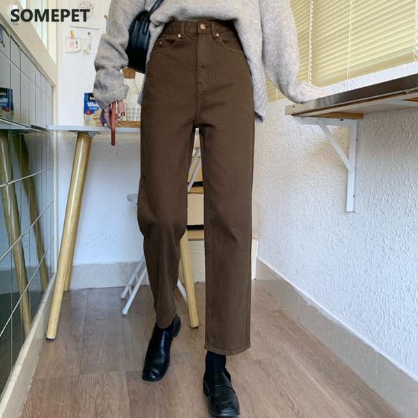 autumn brown straight denim vintage slender office lady jeans women trousers high waist large size pants female women's, Blue
autumn brown straight denim vintage slender office lady jeans women trousers high waist large size pants female women's, Blue