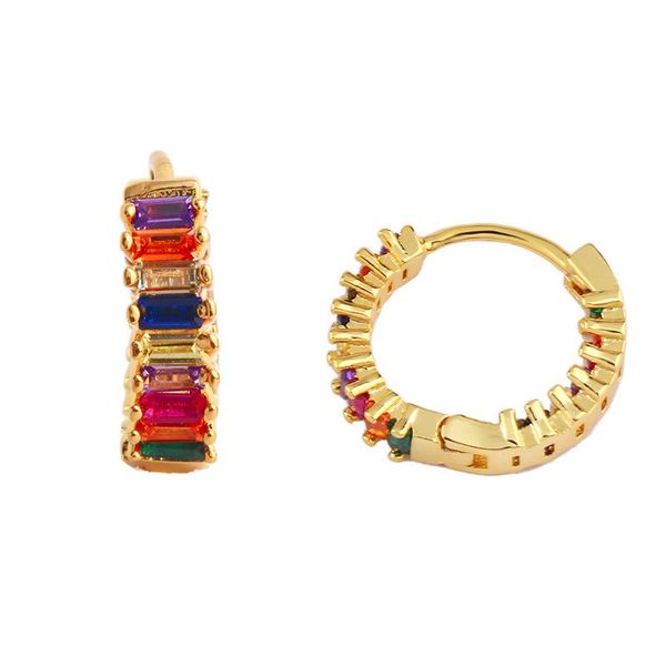hoop & huggie luxury female crystal color zircon earrings fashion copper cz gold rainbow jewelry romantic boho stud for women girls, Golden;silver
hoop & huggie luxury female crystal color zircon earrings fashion copper cz gold rainbow jewelry romantic boho stud for women girls, Golden;silver