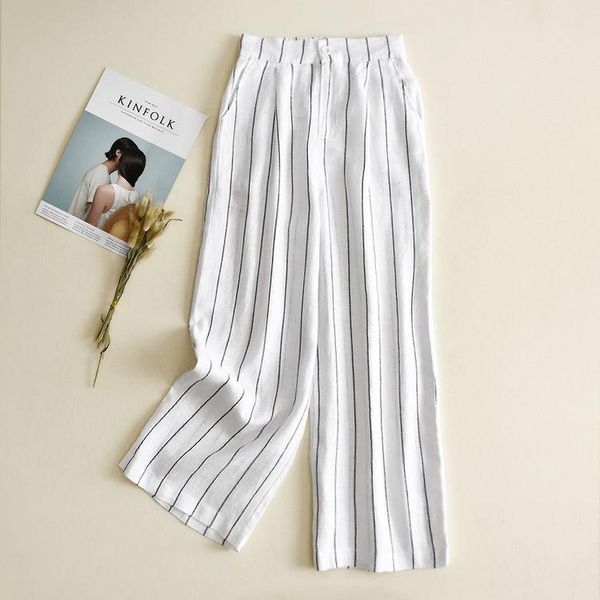 summer women elastic high waist wide leg skirt pants korean cotton linen casual striped artistic straight trousers z61 women's & capris, Black;white
summer women elastic high waist wide leg skirt pants korean cotton linen casual striped artistic straight trousers z61 women's & capris, Black;white