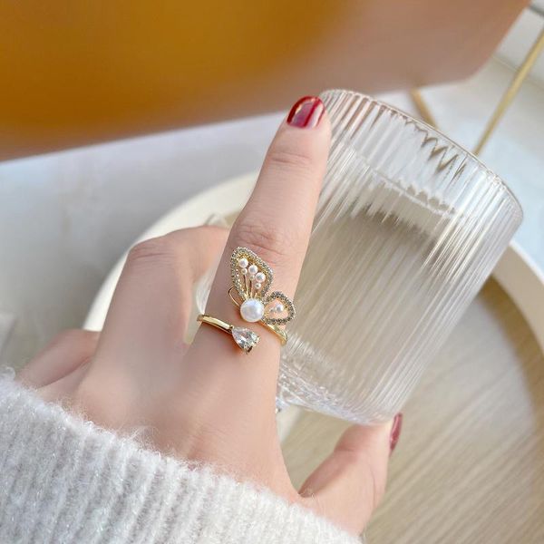 wedding rings 14k real gold micro inlaid zircon pearl butterfly open ring ladies jewelry bridal accessories dating romantic gift, Slivery;golden
wedding rings 14k real gold micro inlaid zircon pearl butterfly open ring ladies jewelry bridal accessories dating romantic gift, Slivery;golden
