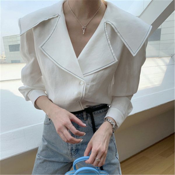 comelins korean style simple style turn-down collar shirt for ladies solid long sleeve women's chic female blouses 210515, White
comelins korean style simple style turn-down collar shirt for ladies solid long sleeve women's chic female blouses 210515, White