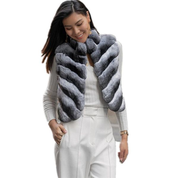 women's fur & faux gray real chinchilla women vest winter luxury sleeveless fluffy jacket coat, Black
women's fur & faux gray real chinchilla women vest winter luxury sleeveless fluffy jacket coat, Black