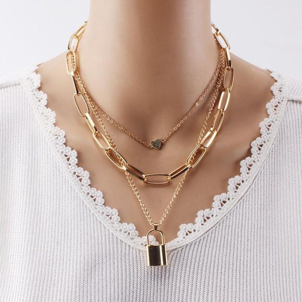 lock chain necklace women punk key padlock pendant necklaces gold color chains on the neck fashion jewelry gift, Silver
lock chain necklace women punk key padlock pendant necklaces gold color chains on the neck fashion jewelry gift, Silver
