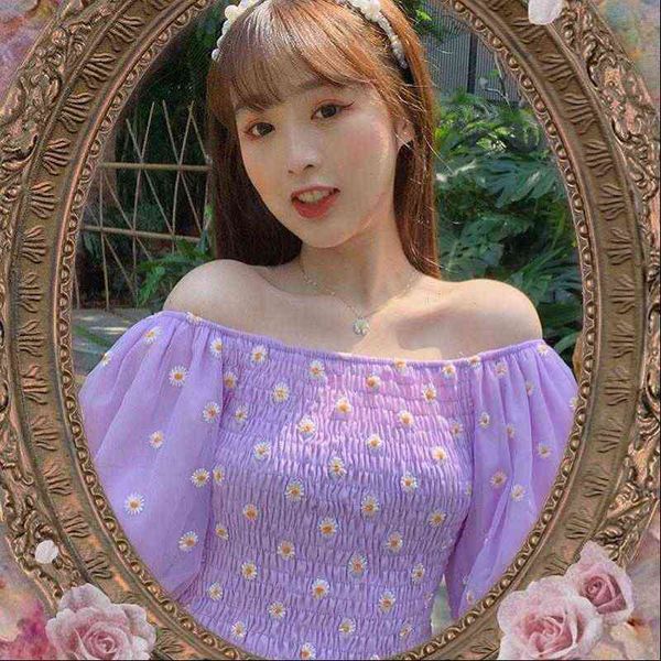 off shoulder floral summer short womens shirt sleever korean style sweet drop, White
off shoulder floral summer short womens shirt sleever korean style sweet drop, White