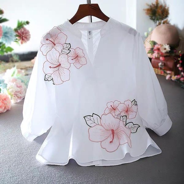 women's blouses & shirts white shirt women chiffon flower embroidery blouse v neck office ladies casual summer puff sleeve
women's blouses & shirts white shirt women chiffon flower embroidery blouse v neck office ladies casual summer puff sleeve