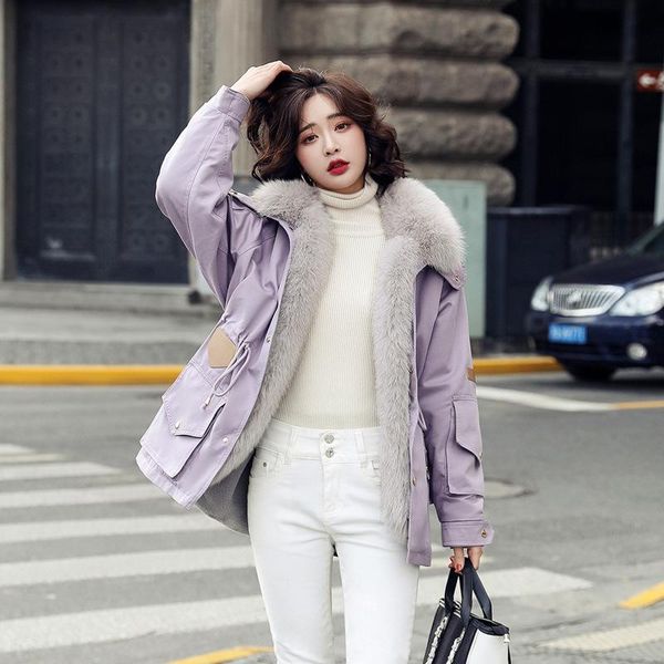 parkas women winter fur collar pockets draw string khaki warm coats middle length lilac fashion female jackets women's down, Black
parkas women winter fur collar pockets draw string khaki warm coats middle length lilac fashion female jackets women's down, Black