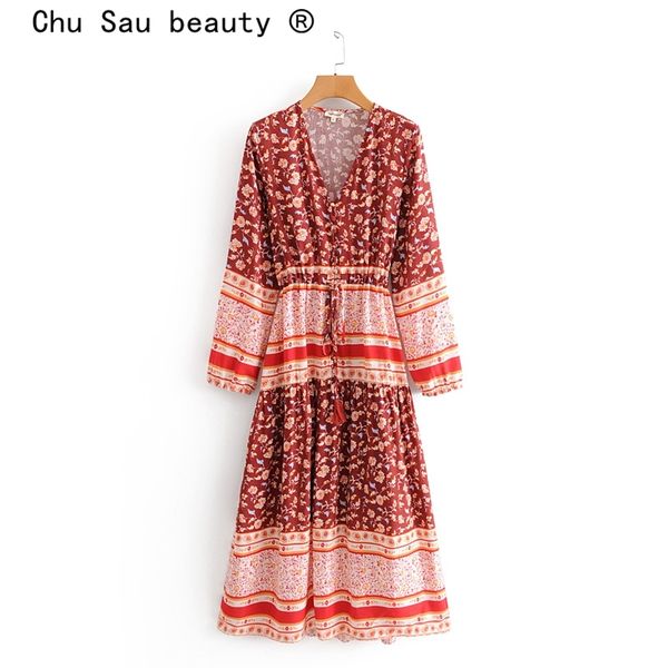 chu sau beauty boho floral print midi dress women holiday style fashion single breasted v-neck long dresses female 210508, Black;gray
chu sau beauty boho floral print midi dress women holiday style fashion single breasted v-neck long dresses female 210508, Black;gray