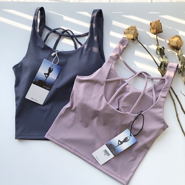 beautiful back high elastic band chest pad nude yoga suit brocade double side refreshing sports fitness sleeveless vest, White
beautiful back high elastic band chest pad nude yoga suit brocade double side refreshing sports fitness sleeveless vest, White