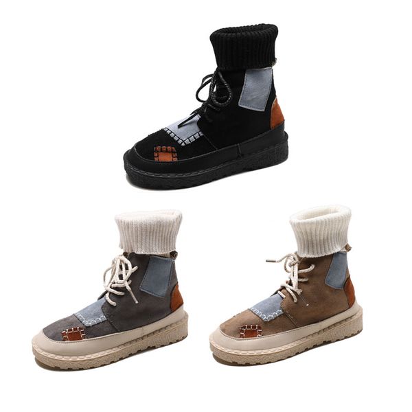 large women's short boots 2021 autumn winter wool tube flat bottom casual shoes / dlj72805, Black
large women's short boots 2021 autumn winter wool tube flat bottom casual shoes / dlj72805, Black