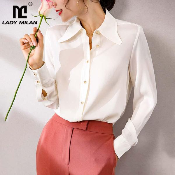 100% silk women's shirts turn down collar long sleeves elegant office lady fashion blouse camisas blouses &, White
100% silk women's shirts turn down collar long sleeves elegant office lady fashion blouse camisas blouses &, White
