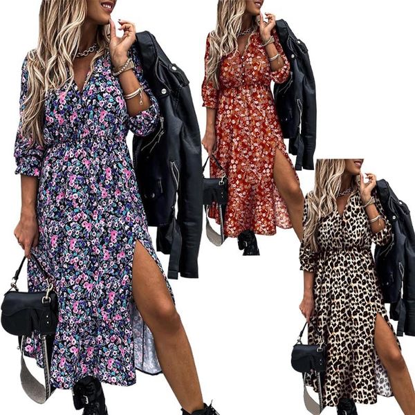 luxury casual drs2021 print v-neck button slit long drs 2905, Black;gray
luxury casual drs2021 print v-neck button slit long drs 2905, Black;gray