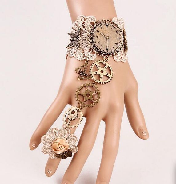 charm bracelets 2021 gothic lace vintage high-end bracelet with gear watch and clock accessories 1pcs, Golden;silver
charm bracelets 2021 gothic lace vintage high-end bracelet with gear watch and clock accessories 1pcs, Golden;silver