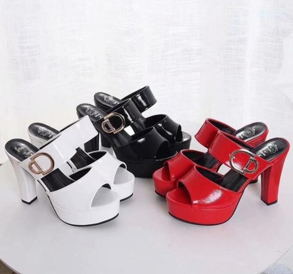 slippers summer waterproof platform super high heel thick with belt buckle women's shoes, Black
slippers summer waterproof platform super high heel thick with belt buckle women's shoes, Black