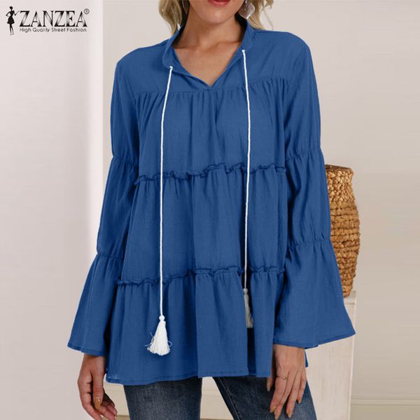 blouses fashion solid ruffle women's blouse 2021 casual flare sleeve blusas female v neck tassel tunic plus size chemise 5xl, White
blouses fashion solid ruffle women's blouse 2021 casual flare sleeve blusas female v neck tassel tunic plus size chemise 5xl, White