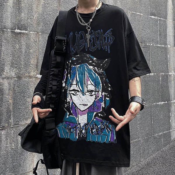women's t-shirt men and women two-dimensional animation short-sleeved korean trend harajuku style cartoon childlike shirt loose wild, White
women's t-shirt men and women two-dimensional animation short-sleeved korean trend harajuku style cartoon childlike shirt loose wild, White