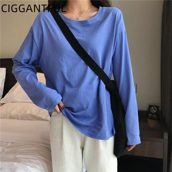 women's t-shirt spring 2021 korean students tees all match casual basic loose long sleeved t shirt women solid color tshirts, White
women's t-shirt spring 2021 korean students tees all match casual basic loose long sleeved t shirt women solid color tshirts, White