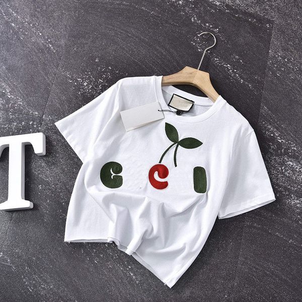 luxury design g21 summer heavy industry embroidery cherry letter round neck short sleeve women's two color age reducing sweet t-shirt, White
luxury design g21 summer heavy industry embroidery cherry letter round neck short sleeve women's two color age reducing sweet t-shirt, White