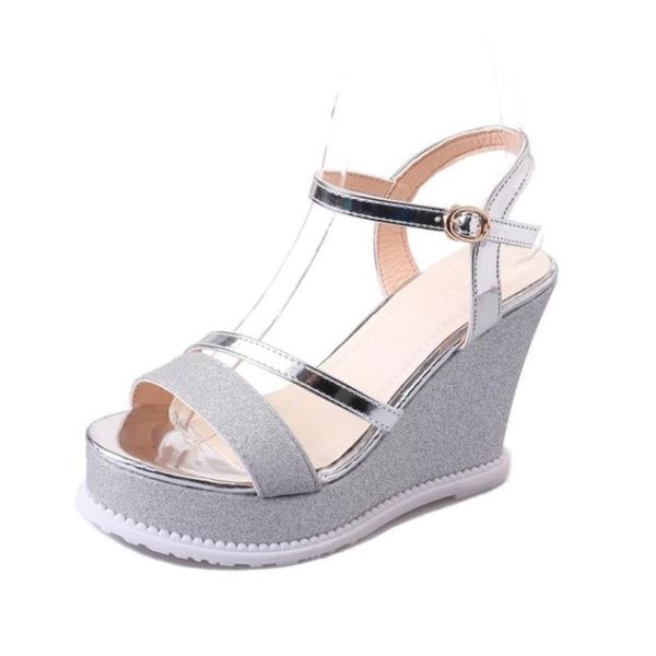 summer ladies sandals fish mouth wedges women's sequins word buckle comfortable wild high heel, Black
summer ladies sandals fish mouth wedges women's sequins word buckle comfortable wild high heel, Black