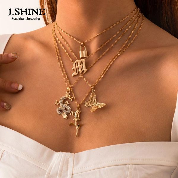 chains j.shine 2021 fashion multilayer chain necklce women gold color boho metal dragon butterfly rose pendant lock choker jewelry, Silver
chains j.shine 2021 fashion multilayer chain necklce women gold color boho metal dragon butterfly rose pendant lock choker jewelry, Silver