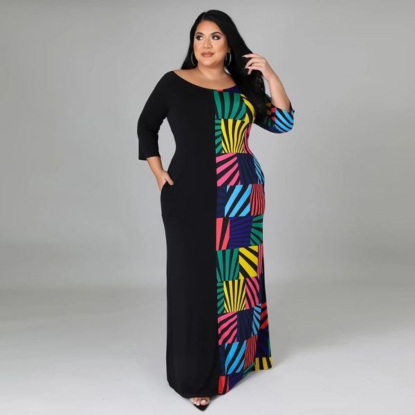 plus size dresses xl-4xl wholesale drop winter clothing dress ladies outfits pacthwork long sleeve elegant for women, Black
plus size dresses xl-4xl wholesale drop winter clothing dress ladies outfits pacthwork long sleeve elegant for women, Black