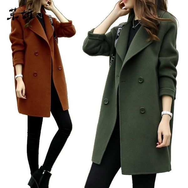 women's trench coats 2021 winter coat women plus size korean fashion belt womens slim artificial wool outerwear warm jacket for female, Tan;black
women's trench coats 2021 winter coat women plus size korean fashion belt womens slim artificial wool outerwear warm jacket for female, Tan;black
