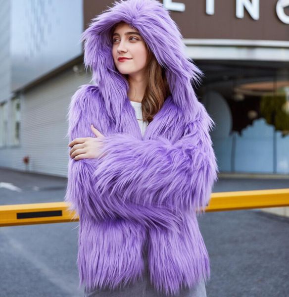 european and american imitation fur washed wool long-haired coat women's short winter plush cardigan hooded loose thickening, Black
european and american imitation fur washed wool long-haired coat women's short winter plush cardigan hooded loose thickening, Black