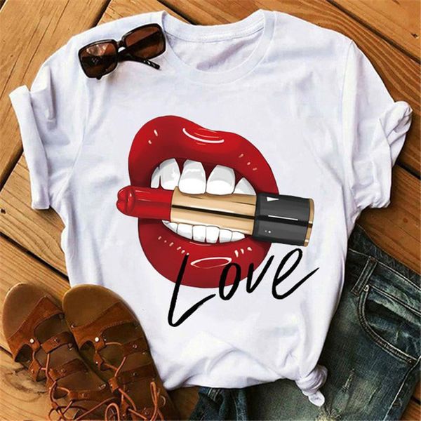 women's t-shirt 2021 summer ladies european and american loose solid color red lips round neck short sleeve, White
women's t-shirt 2021 summer ladies european and american loose solid color red lips round neck short sleeve, White