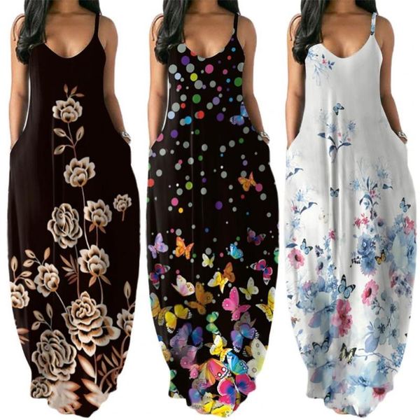 casual dresses summer women party dress floral print pockets spaghetti strap v-neck loose long maxi fashion ladies vestidos, Black;gray
casual dresses summer women party dress floral print pockets spaghetti strap v-neck loose long maxi fashion ladies vestidos, Black;gray