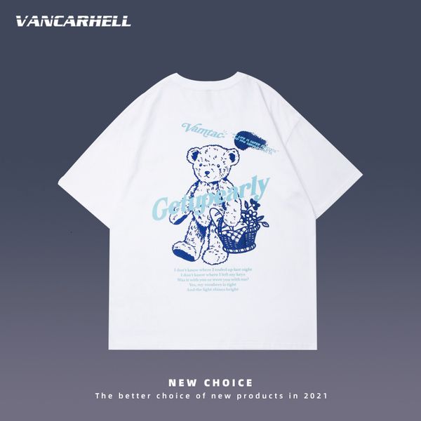 tee polo white short sleeve t-shirt men's and women's 2021 summer korean fashion loose cartoon bear couple top, White;black
tee polo white short sleeve t-shirt men's and women's 2021 summer korean fashion loose cartoon bear couple top, White;black