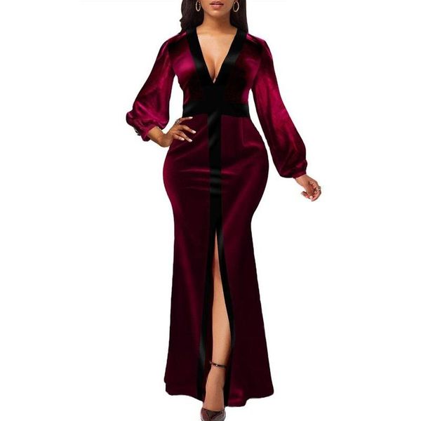 casual dresses woman dress 2021 spring elegant deep v neck high split long party plus size slim velvet mermaid maxi, Black;gray
casual dresses woman dress 2021 spring elegant deep v neck high split long party plus size slim velvet mermaid maxi, Black;gray