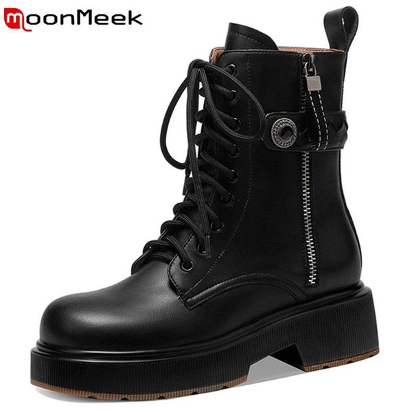boots moonmeek fashion cowhide shoes zipper lace up ankle buckle flat with ladies winter comfortable hand made, Black
boots moonmeek fashion cowhide shoes zipper lace up ankle buckle flat with ladies winter comfortable hand made, Black