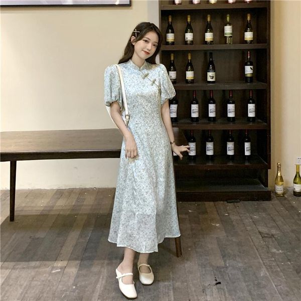 ethnic clothing cheongsams chinese style summer chiffon elegant floral printing puff sleeve slim soft thin long dresses vintage gentle qipao, Red
ethnic clothing cheongsams chinese style summer chiffon elegant floral printing puff sleeve slim soft thin long dresses vintage gentle qipao, Red
