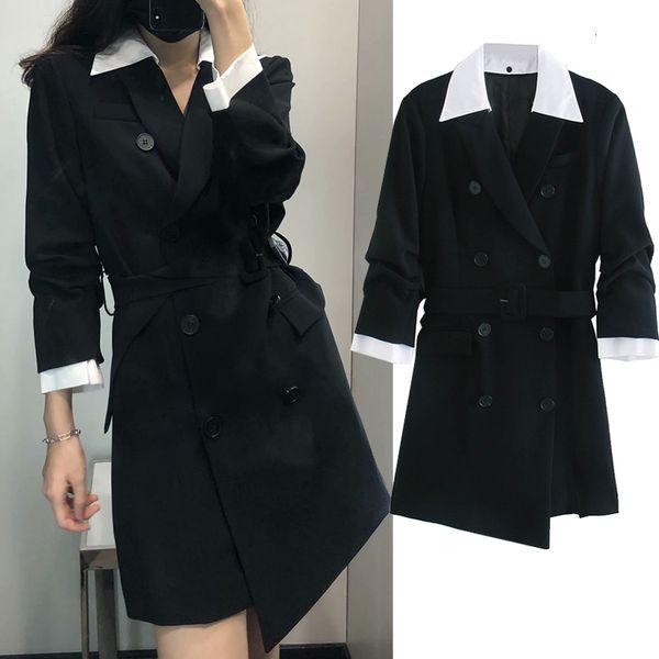casual dresses fashion turn-down collar a-line sashes dress midi woman patchwork office lady slim waist chic 9e1u, Black;gray
casual dresses fashion turn-down collar a-line sashes dress midi woman patchwork office lady slim waist chic 9e1u, Black;gray