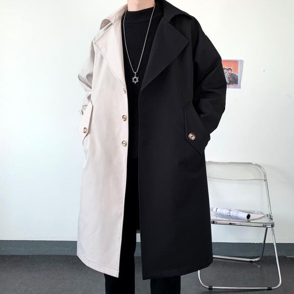 men's trench coats jacke long coat oversized patchwork windbreaker big pocket fashion overcoat, Tan;black
men's trench coats jacke long coat oversized patchwork windbreaker big pocket fashion overcoat, Tan;black