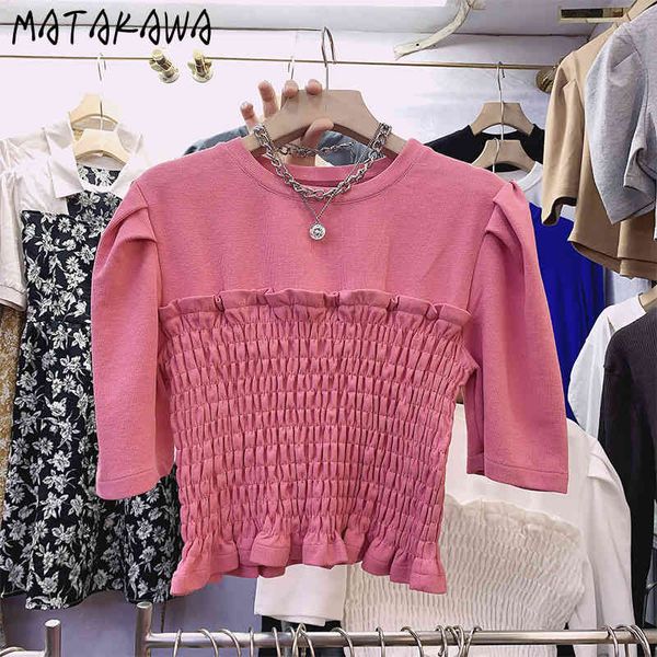 matakawa elastic slim fit woman tshirts fungus stitching puff sleeve short-sleeved t-shirt women's short t shirts 210513, Blue
matakawa elastic slim fit woman tshirts fungus stitching puff sleeve short-sleeved t-shirt women's short t shirts 210513, Blue