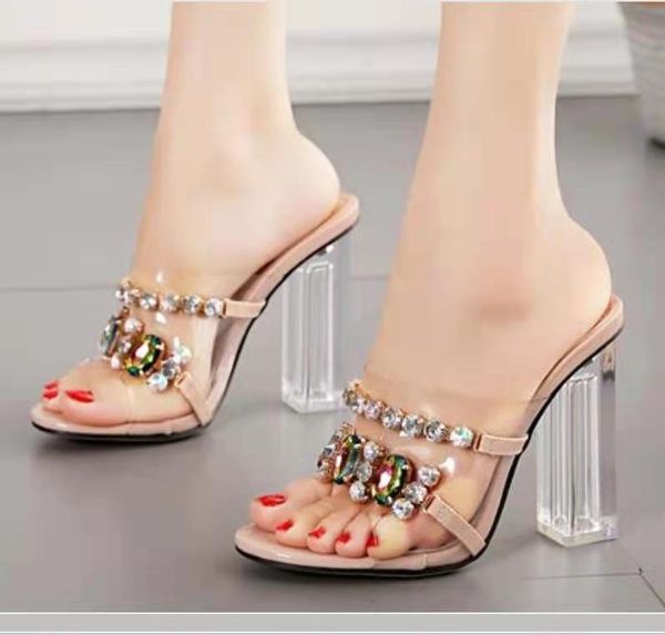 slippers summer women fashion crystal shoes diamond slides clear transparent high heels peep toe mules dress pumps, Black
slippers summer women fashion crystal shoes diamond slides clear transparent high heels peep toe mules dress pumps, Black