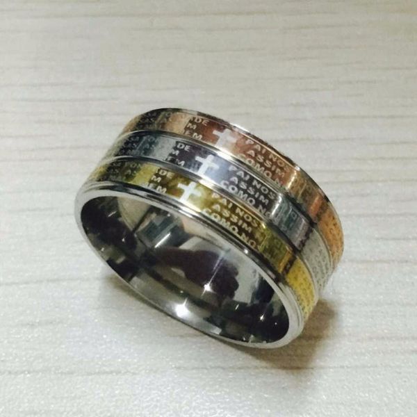 cluster rings large wide 12mm 316 titanium steel white rose yellow gold color pray letter bible wedding band ring men women, Golden;silver
cluster rings large wide 12mm 316 titanium steel white rose yellow gold color pray letter bible wedding band ring men women, Golden;silver