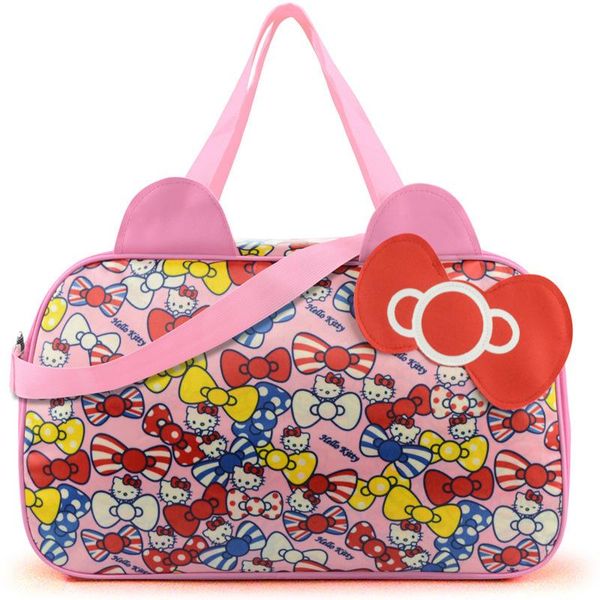 duffel bags large luggage bag cute cartoon travel handbag waterproof messenger canvas female
